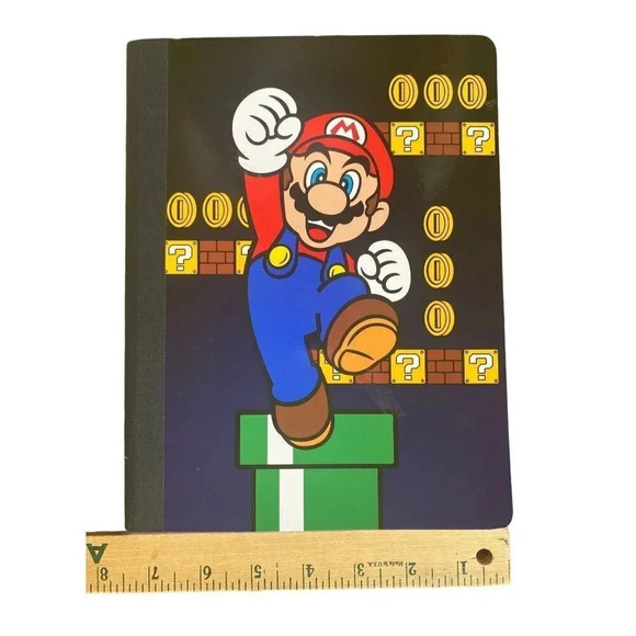 Nintendo Super Mario Lined Notebook Unused 7.5" x 9" Small Shelfware on Corner - Picture 14 of 15